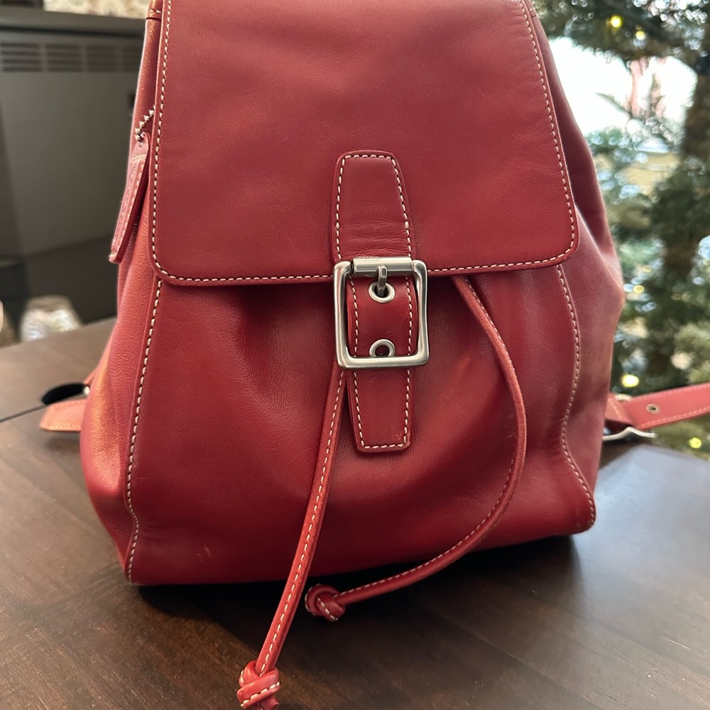 Beautiful Red Coach Backpack π - Picture 9 of 10